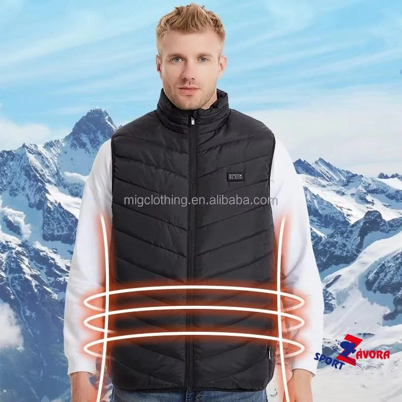 Teplá unisex vyhřívaná vesta - Černá, L